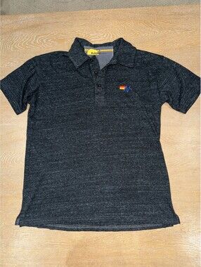 Aviator Nation Mens Small Charcoal Gray Short Sleeve Polo Made in USA